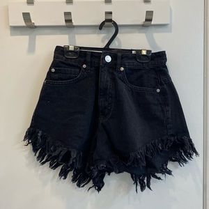 Black Highwasted Jean shorts